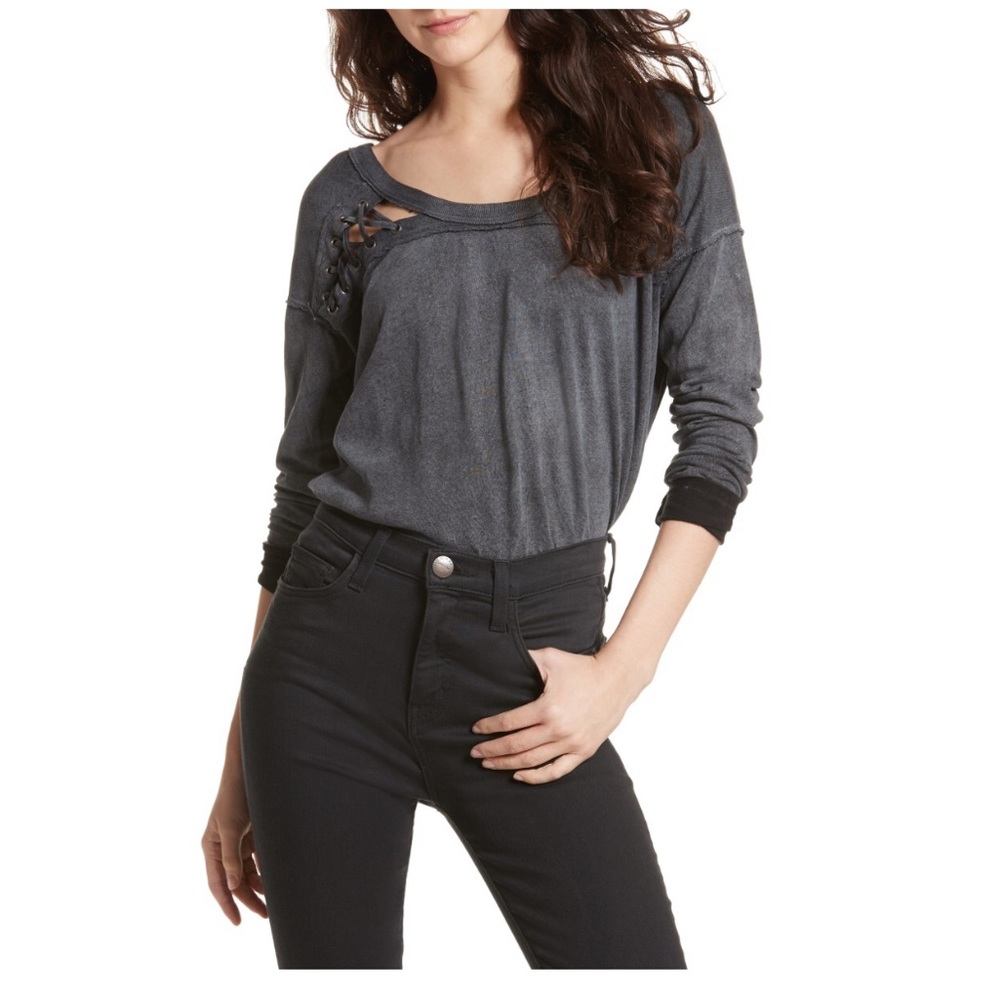 Free People Lace Up Tee